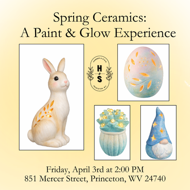 4/03/26 Spring Ceramics: A Paint & Glow Experience 2:00 PM
