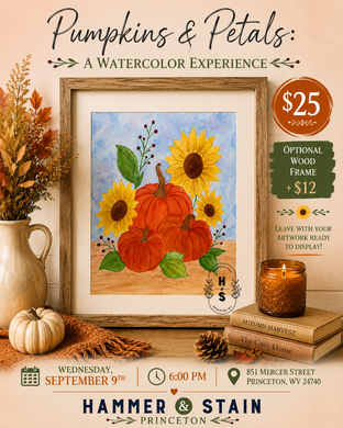 09/09/26 Pumpkins & Petals: A Watercolor Experience 6:00 PM