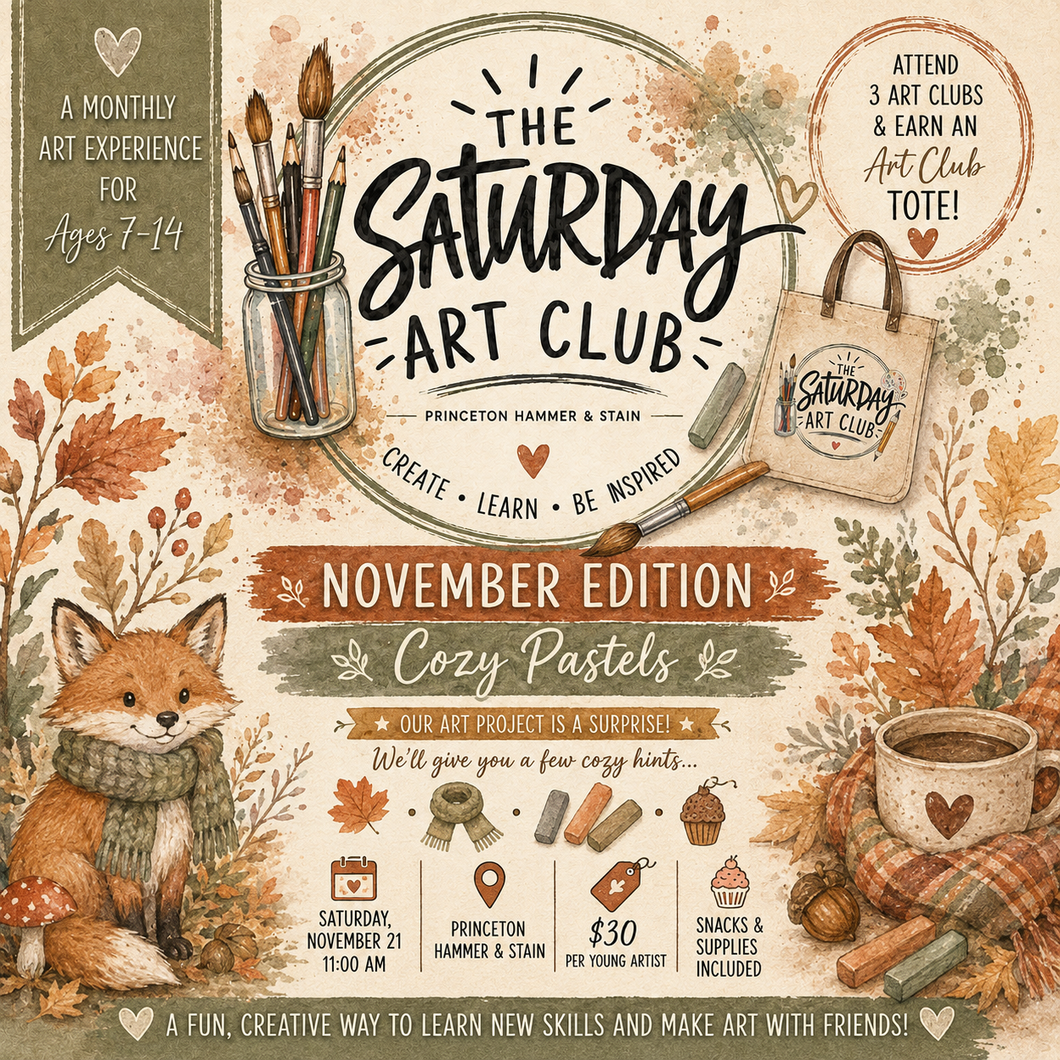 11/21/26 The Saturday Art Club: November Edition Cozy Pastels 11:00 AM