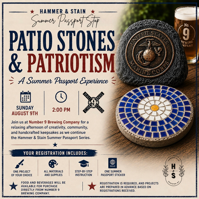 8/09/26 Patio Stones & Patriotism: A Summer Passport Experience 2:00 PM