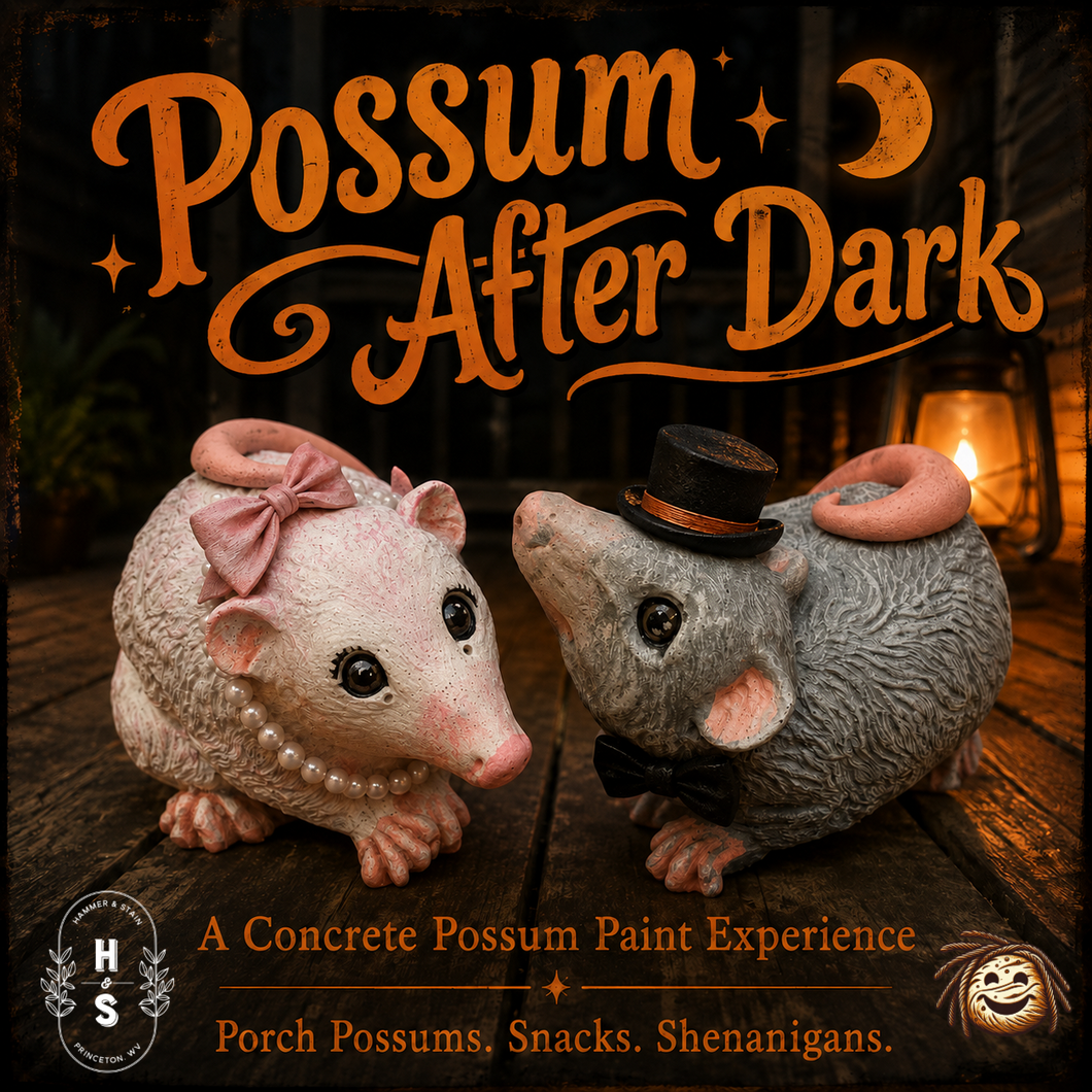 10/22/26 Possum After Dark: A Concrete Possum Paint Experience 6:00 PM