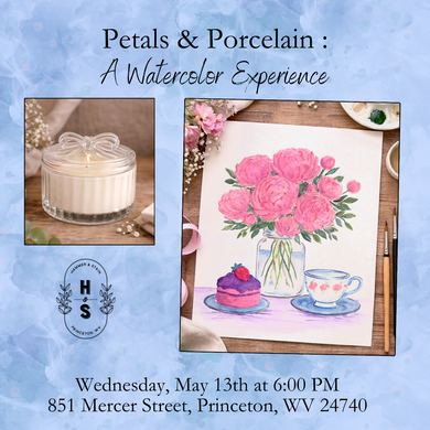 5/13/26 Petals & Porcelain: A Watercolor Experience 6:00 PM