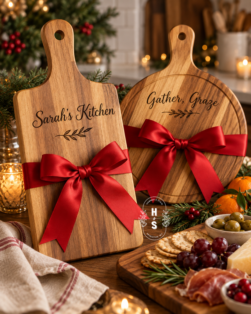 Personalized Holiday Charcuterie Boards