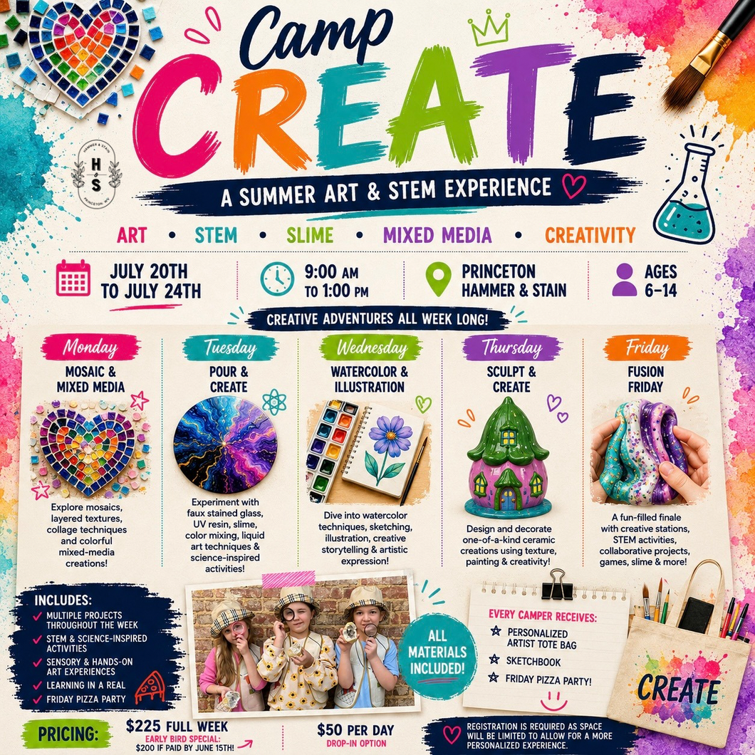 7/20/26 to 7/24/26 Camp Create: A Summer Art & STEM Experience