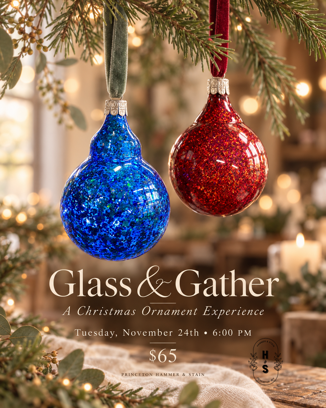 11/24/26 Glass & Gather: A Christmas Ornament Experience 6:00 PM