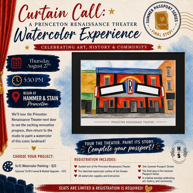 8/27/26 Curtain Call: A Princeton Renaissance Theater Watercolor Experience 5:30 PM