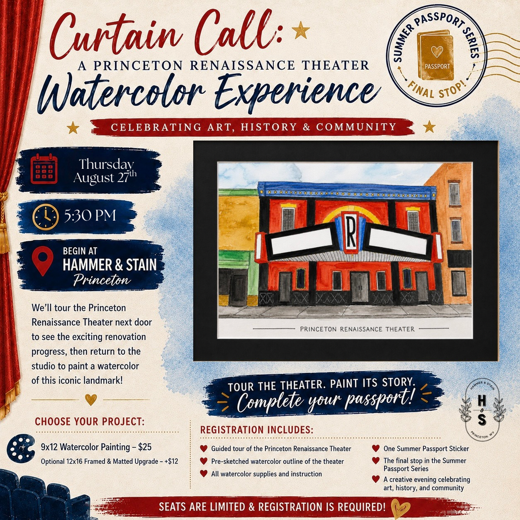 8/27/26 Curtain Call: A Princeton Renaissance Theater Watercolor Experience 5:30 PM