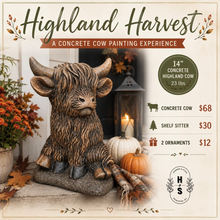 10/05/26 Highland Harvest: A Concrete Cow Painting Experience 6:00 PM