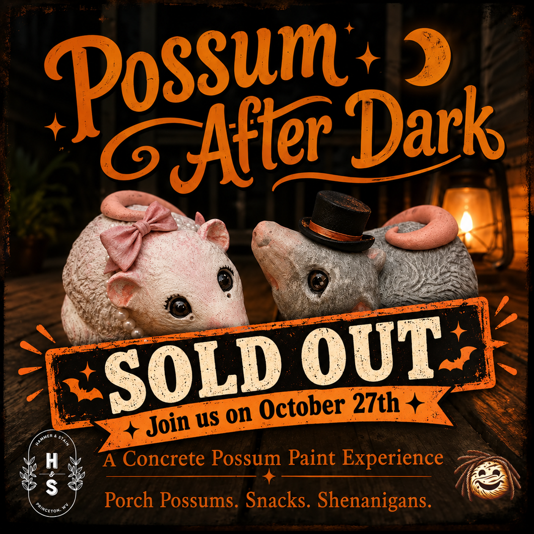 10/22/26 Possum After Dark: A Concrete Possum Paint Experience 6:00 PM