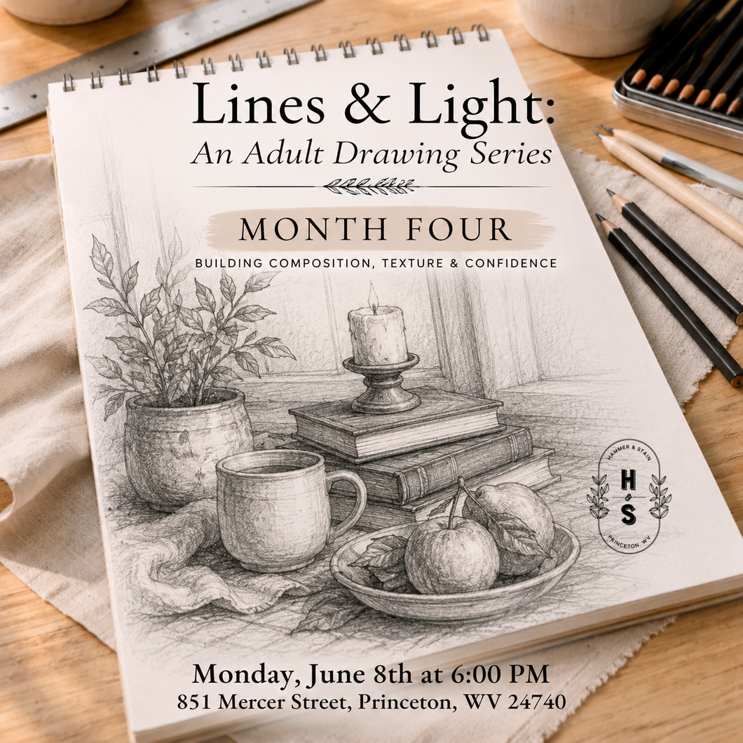 6/08/26 Lines & Light: Adult Drawing Series 6:00 PM