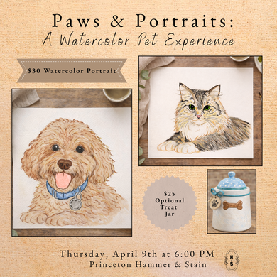 4/09/26 Paws & Portraits: A Watercolor Pet Experience 6:00 PM