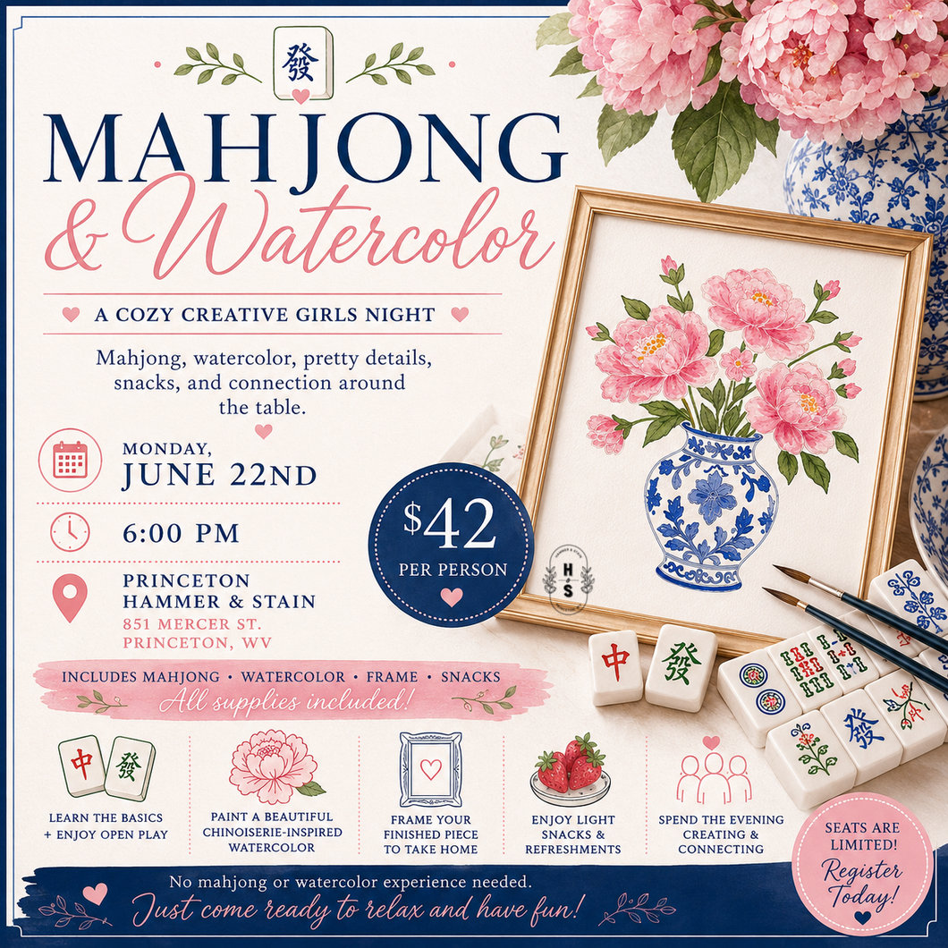 6/22/26 Mahjong & Watercolor 6:00 PM