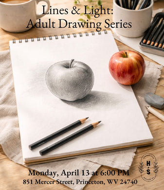 4/13/26 Lines & Light: Adult Drawing Series 6:00 PM