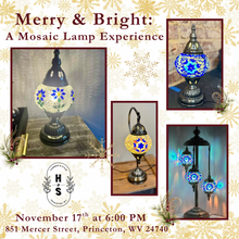 11/17/25 Merry & Bright: A Mosaic Lamp Experience 6:00 PM