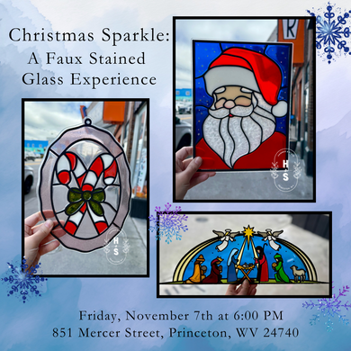 11/07/25 Christmas Sparkle: A Faux Stained Glass Experience 6:00 PM