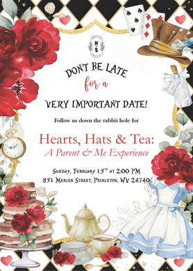 2/15/26 Hearts, Hats & Tea: A Parent & Me Experience 2:00 PM